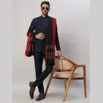 Cashmere Black Wool Shawl Great Gift for Men's - Image 2