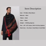 Cashmere Black Wool Shawl Great Gift for Men's - Image 8