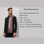 Cashmere Brown & Beige Wool Muffler Gift For Men's - Image 7
