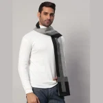 Cashmere Striped Design Neck Wraps Grey Muffler - Image 4