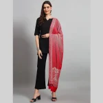 Cashmere Warm Scarf Wool Shawl Luxury Red Floral Stole - Image 4