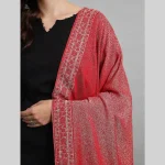 Cashmere Warm Scarf Wool Shawl Luxury Red Floral Stole - Image 5