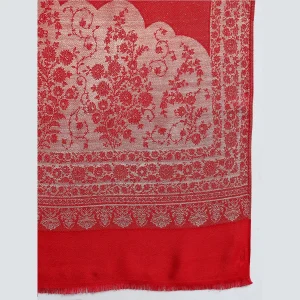 Cashmere Warm Scarf Wool Shawl Luxury Red Floral Stole - Image 6