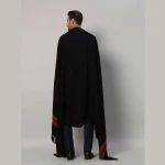 Cashmere Wrap Solid Black Lohi Men's Luxury Shawl - Image 8