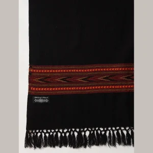 Cashmere Wrap Solid Black Lohi Men's Luxury Shawl - Image 7