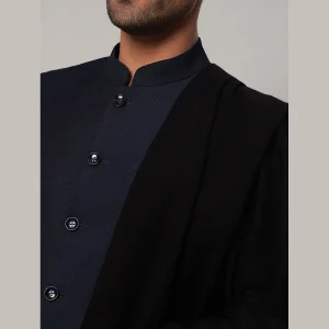 Cashmere Wrap Solid Black Lohi Men's Luxury Shawl - Image 6