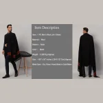 Cashmere Wrap Solid Black Lohi Men's Luxury Shawl - Image 9