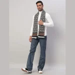 Fashion Black Fair Isle Muffler Men's Soft Woolen Scarf - Image 5