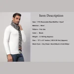 Fashion Black Fair Isle Muffler Men's Soft Woolen Scarf - Image 8