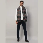 Fashion Neck Wraps Blue Checks Wool Muffler Gift For Men's - Image 5