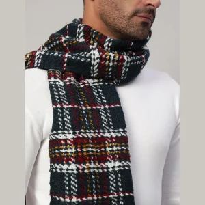 Fashion Neck Wraps Blue Checks Wool Muffler Gift For Men's - Image 6