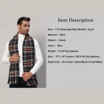 Fashion Neck Wraps Blue Checks Wool Muffler Gift For Men's - Image 8