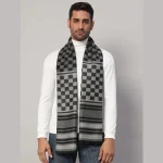 Fashion Winter Neck Wraps Black & Grey Checks Wool Scarf