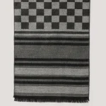 Fashion Winter Neck Wraps Black & Grey Checks Wool Scarf - Image 7