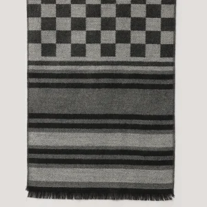 Fashion Winter Neck Wraps Black & Grey Checks Wool Scarf - Image 7
