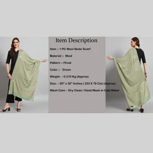Green Floral Oversize Stole Gift For Women's - Image 8