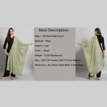 Green Leaf Cashmere Scarf Soft Wool Stole 80" - Image 8