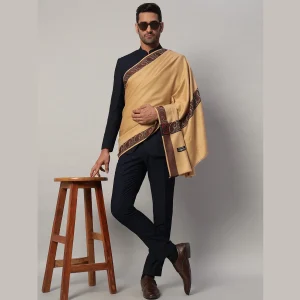 Indian Oversized Men's Lohi Luxury Camel Color Shawl - Image 3