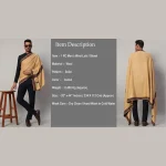 Indian Oversized Men's Lohi Luxury Camel Color Shawl - Image 9