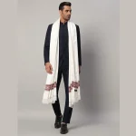 Indian Oversized Soft Wool White Shawl - Image 2