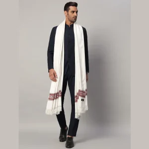 Indian Oversized Soft Wool White Shawl - Image 5