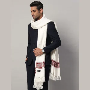 Indian Oversized Soft Wool White Shawl - Image 3