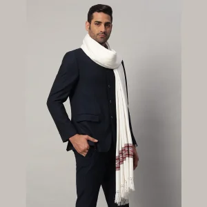 Indian Oversized Soft Wool White Shawl - Image 4