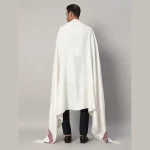 Indian Oversized Soft Wool White Shawl - Image 8