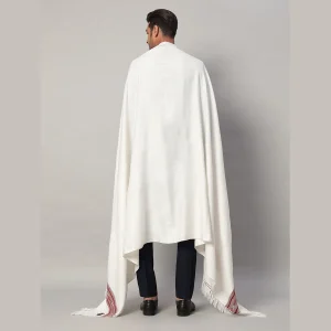 Indian Oversized Soft Wool White Shawl - Image 8