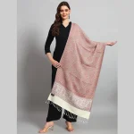 Lavender Pink Paisley Stole 100% Cashmere Scarf - Image 2