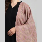 Lavender Pink Paisley Stole 100% Cashmere Scarf - Image 5