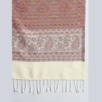 Lavender Pink Paisley Stole 100% Cashmere Scarf - Image 6