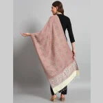 Lavender Pink Paisley Stole 100% Cashmere Scarf - Image 7