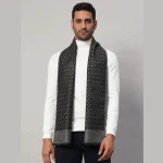 Luxury Black Diamond Scarf Winter Wool Warm Muffler