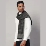 Luxury Black Diamond Scarf Winter Wool Warm Muffler - Image 3