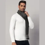 Luxury Black Diamond Scarf Winter Wool Warm Muffler - Image 4