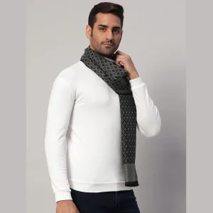 Luxury Black Diamond Scarf Winter Wool Warm Muffler - Image 4