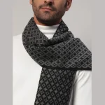 Luxury Black Diamond Scarf Winter Wool Warm Muffler - Image 6