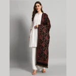 Luxury Black Paisley Design Winter Cashmere Shawl - Image 3