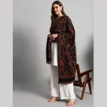 Luxury Black Paisley Design Winter Cashmere Shawl