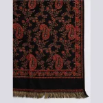 Luxury Black Paisley Design Winter Cashmere Shawl - Image 8