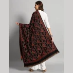Luxury Black Paisley Design Winter Cashmere Shawl - Image 7
