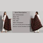 Luxury Black Paisley Design Winter Cashmere Shawl - Image 9