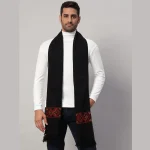 Luxury Black Wool Muffler Winter Comfortable Neck Wrap
