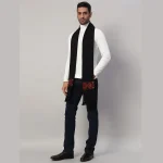 Luxury Black Wool Muffler Winter Comfortable Neck Wrap - Image 5