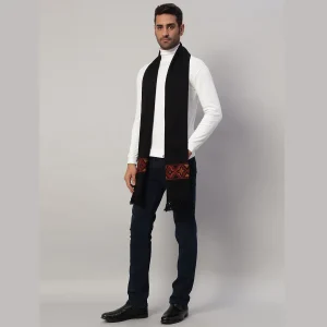 Luxury Black Wool Muffler Winter Comfortable Neck Wrap - Image 5