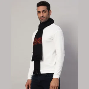 Luxury Black Wool Muffler Winter Comfortable Neck Wrap - Image 3