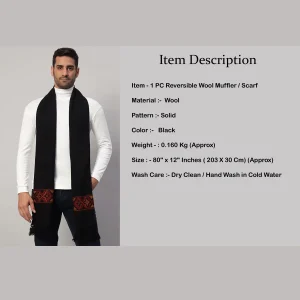 Luxury Black Wool Muffler Winter Comfortable Neck Wrap - Image 8