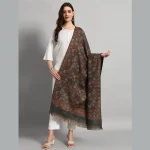 Luxury Grey Leaf Wrap Pashmina Shawl - Image 2