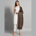 Luxury Grey Leaf Wrap Pashmina Shawl - Image 4